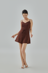 Elara Belted Flare Romper